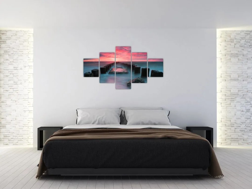 Obraz - Skały w morzu (125x70 cm)