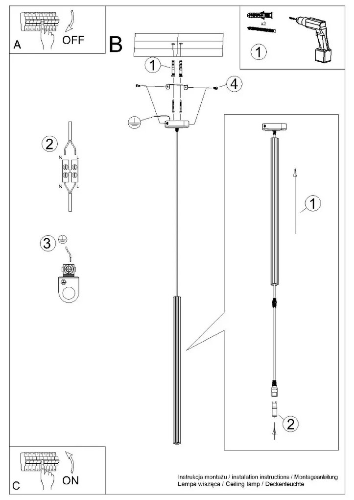 Lampa wisząca ARCHE 1 biała SOLLUX LIGHTING