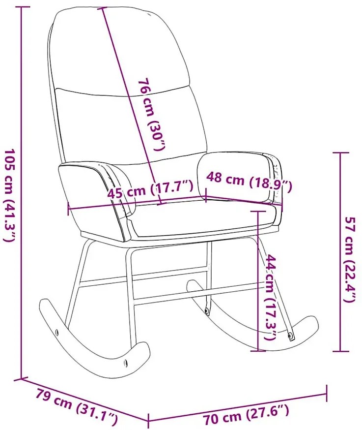 Ciemnoszary tapicerowany fotel bujany S5-K50