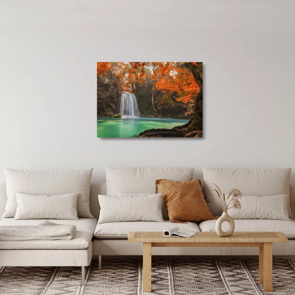 Obraz na szkle - Wodospad w Tajlandii (70x50 cm)