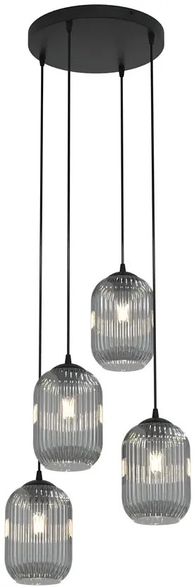 Nowoczesna lampa wisząca z grafitowymi kloszami - 5X D165 A6-T88