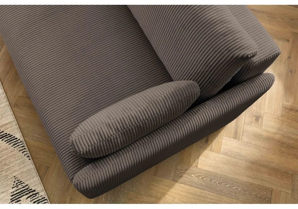 Brązowa sztruksowa rozkładana sofa 211 cm Marcel – Bobochic Paris