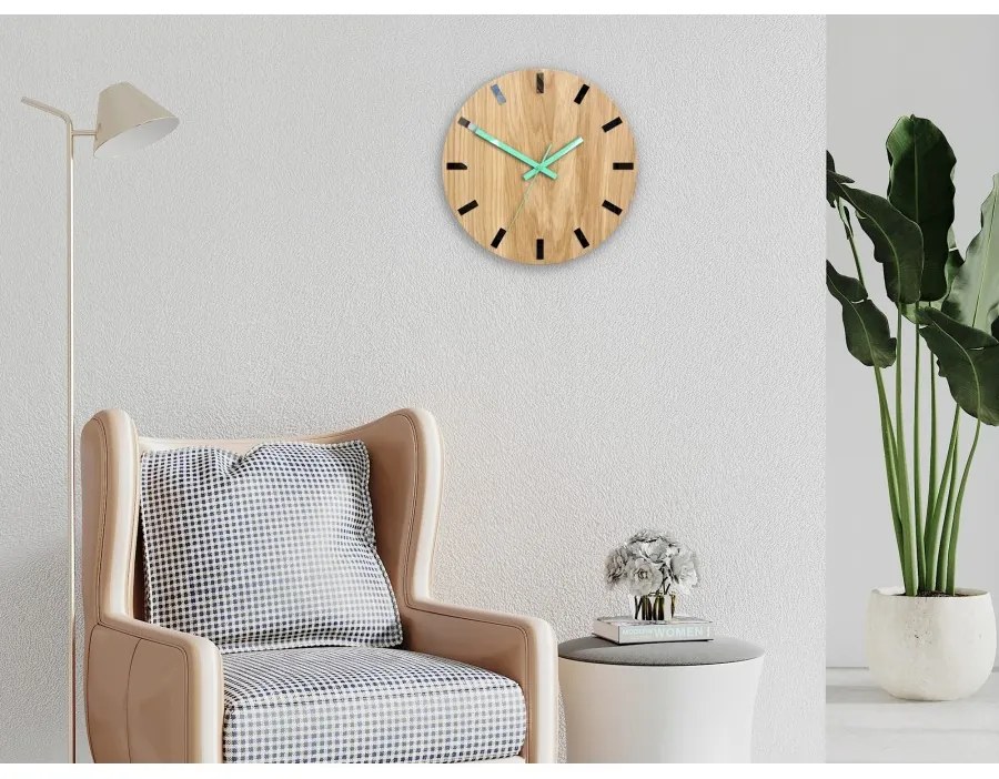 Zegar na ścianę nowoczesny drewniany z cichym mechanizmem okrągły solidny
