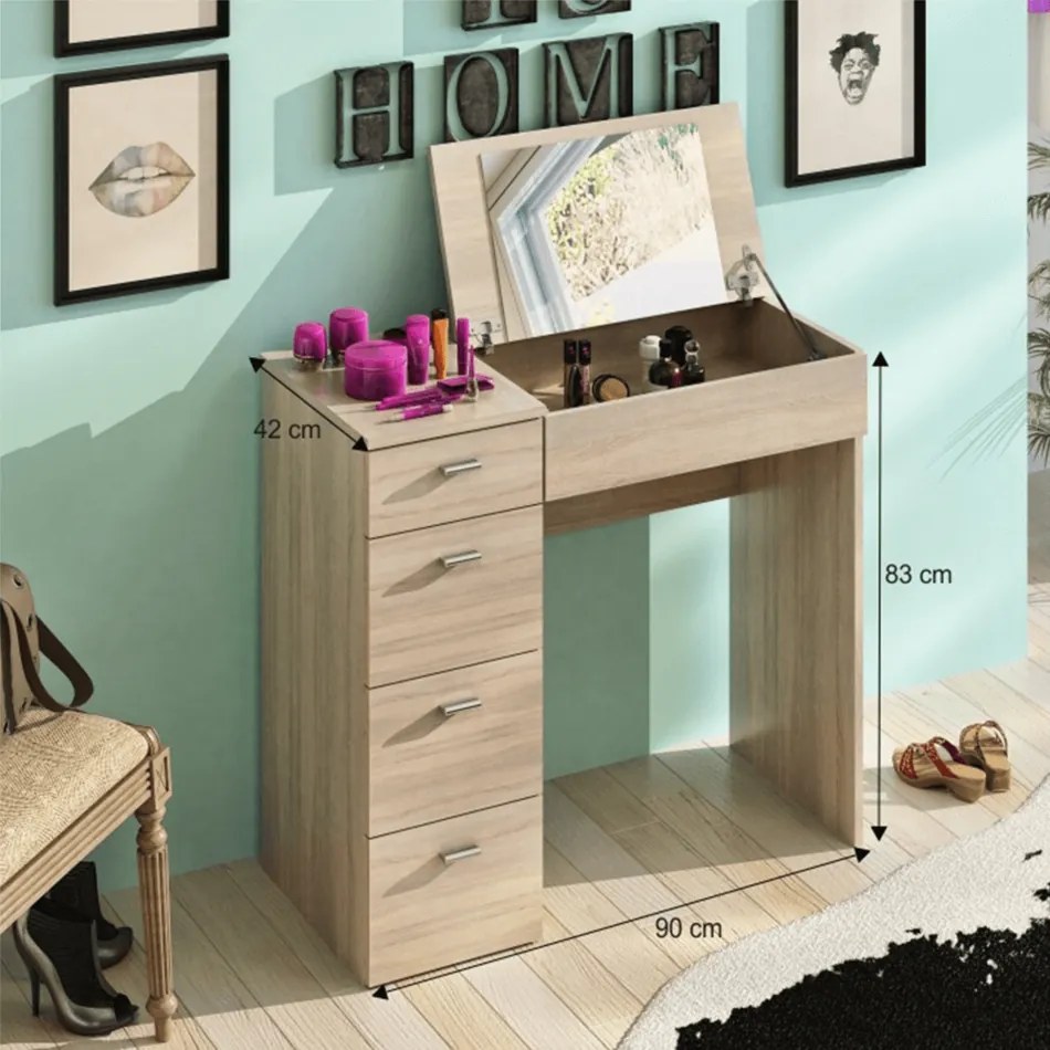 Toaletka Belina, dąb sonoma, 90 x 42 x 83 cm