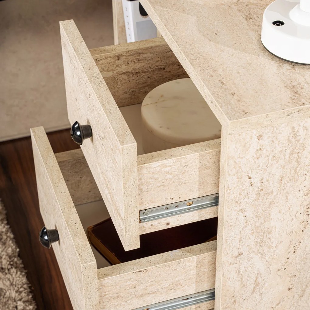 Stolik nocny Glimmer Travertine