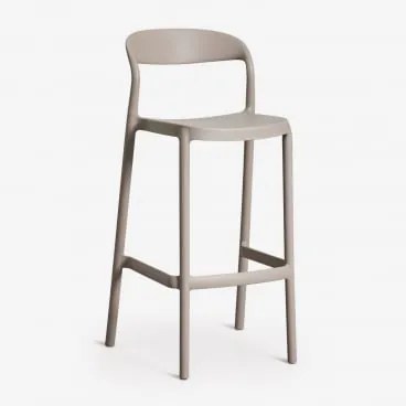 Zestaw 2 Wysokich, Sztaplowanych Stołków Z Polipropylenu Brenza Moka Brown & ↑75 Cm - Sklum