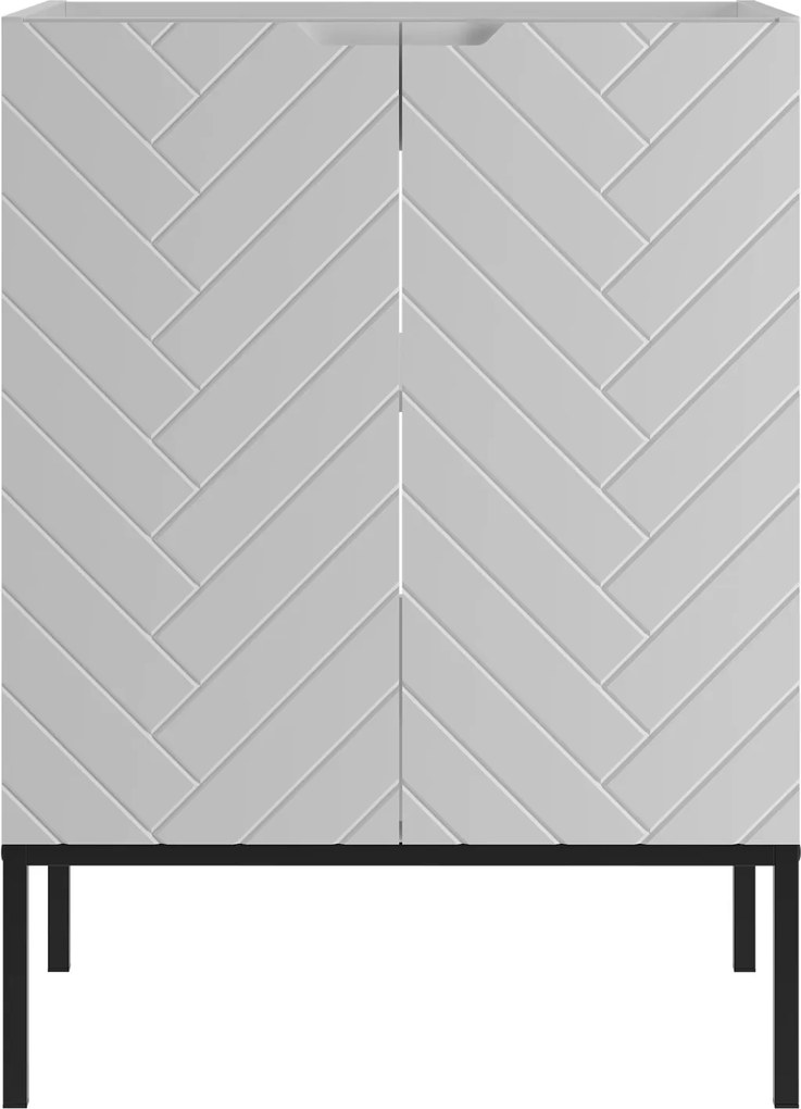 Szafka pod umywalkę wpuszczaną Aspen 09, biały mat/czarny, 60 cm