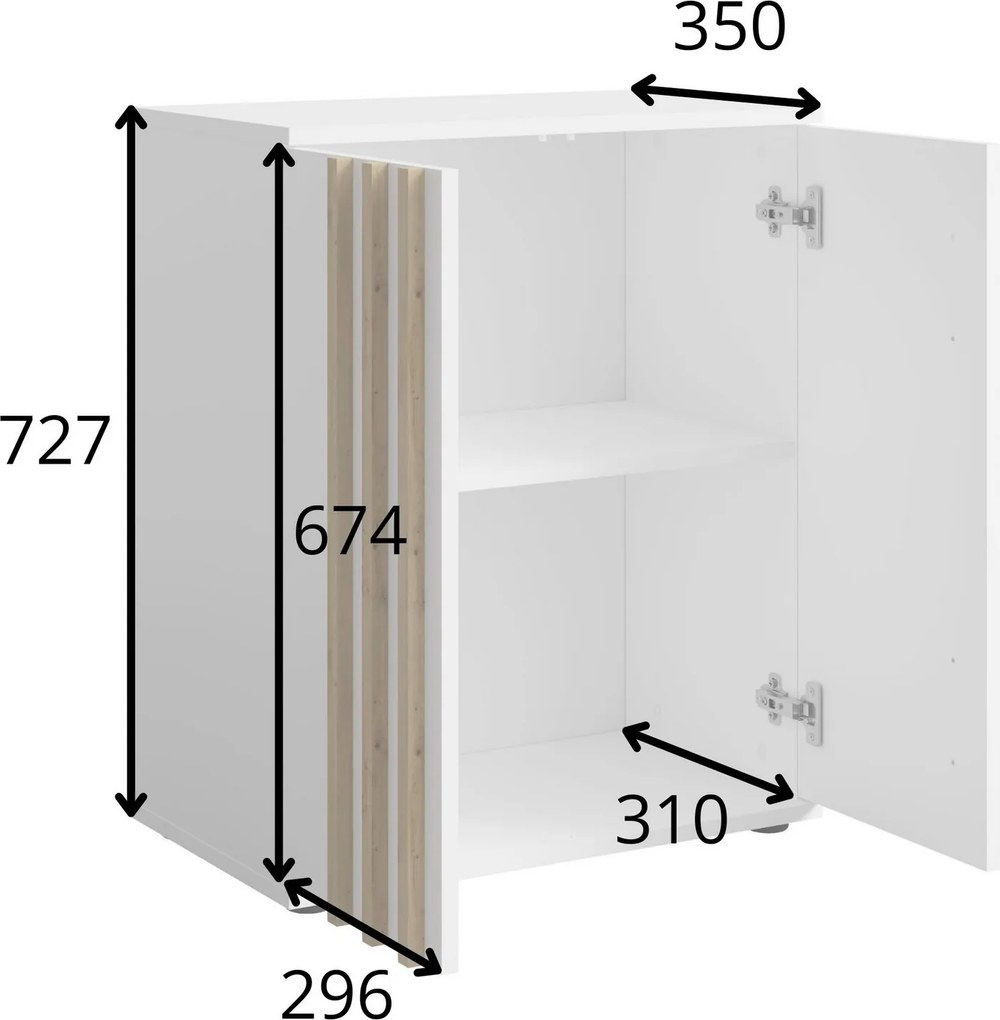 Komoda TECTONIC 60 cm do Salonu Sypialni Biały