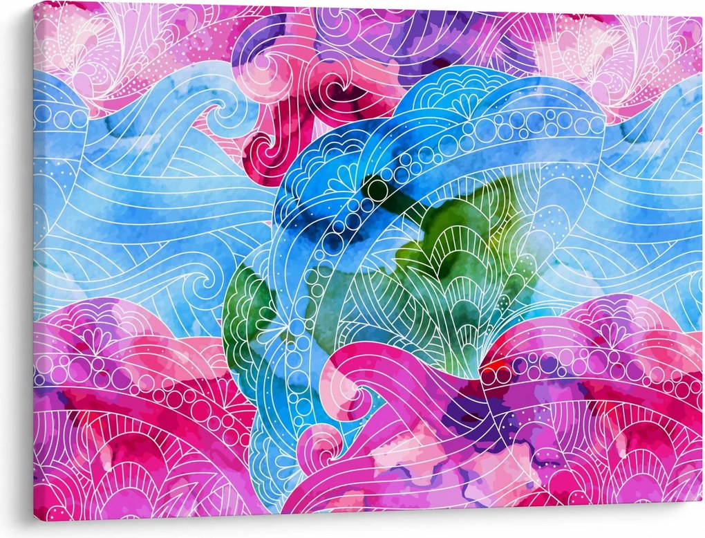Obraz - Kolorowe fale (70x50 cm)