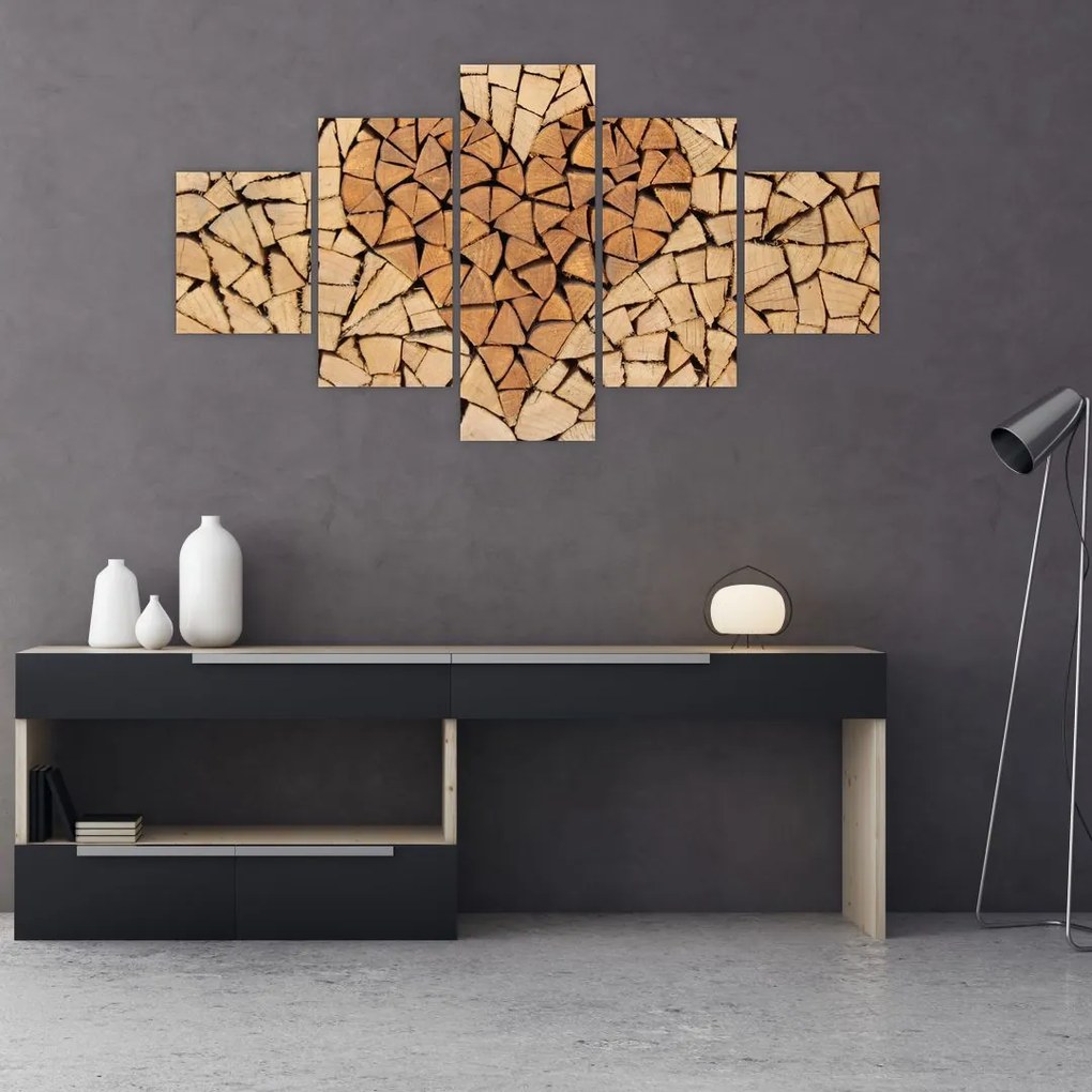 Obraz - Serce z drewna (125x70 cm)