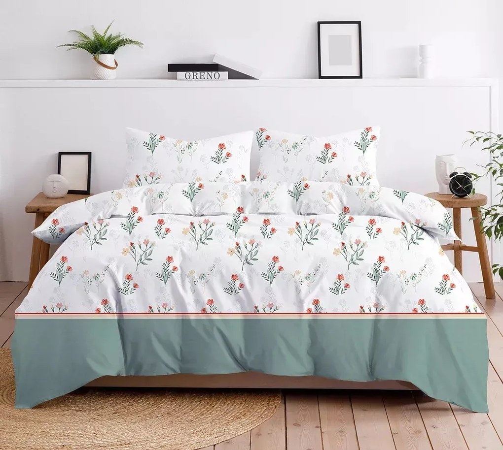 Pościel Bawełniana Greno Premium Saggio 140x200 Zielona GRENO