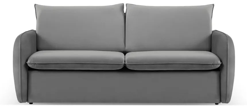 Szara aksamitna rozkładana sofa 194 cm Vienna – Cosmopolitan Design