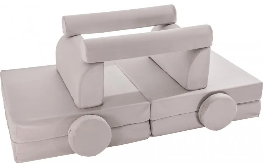 Velvet sofa dziecięca, jasnoszara - meowbaby®