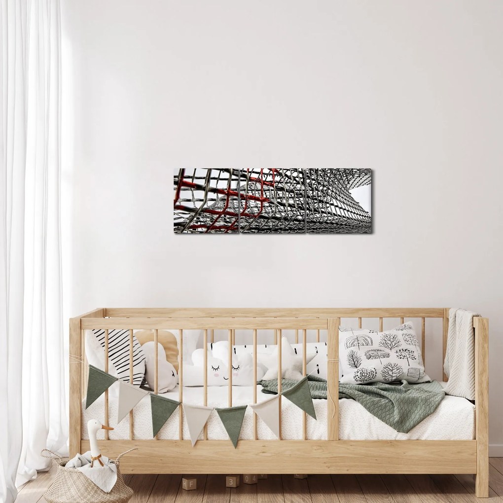 Obraz żelaznej konstrukcji (z zegarem) (90x30 cm)