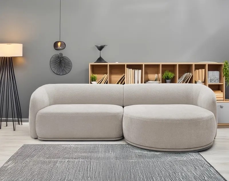 Narożnik NOBO Prawostronny system modułowy tkanina DressME 02 Jasny Szary