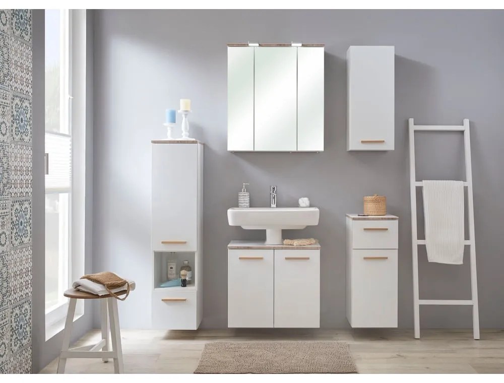Biała niska wisząca szafka łazienkowa 30x70 cm Set 931- Pelipal