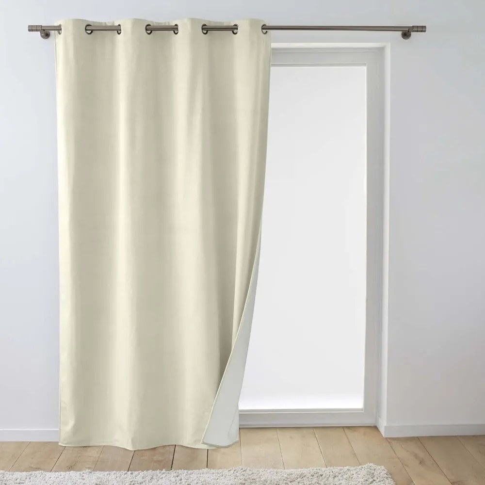 Kremowa aksamitna zasłona termiczna 140x260 cm Polarchic – douceur d'intérieur