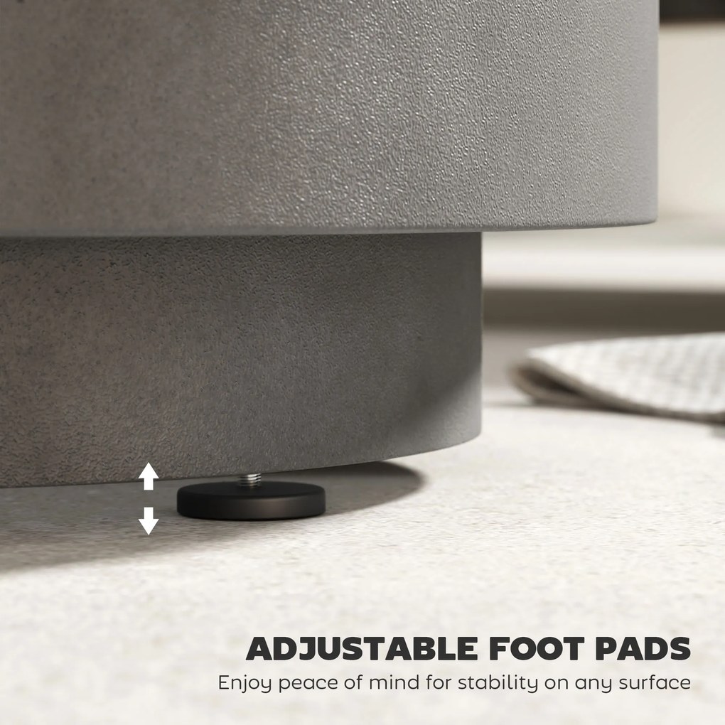 HOMCOM Stolik zewnętrzny, Stolik pomocniczy z chłodziarką, Wiaderko na lód, Jasnoszary