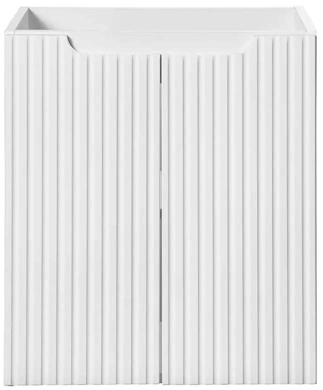 Biała ryflowana szafka łazienkowa pod umywalkę H9-Z64