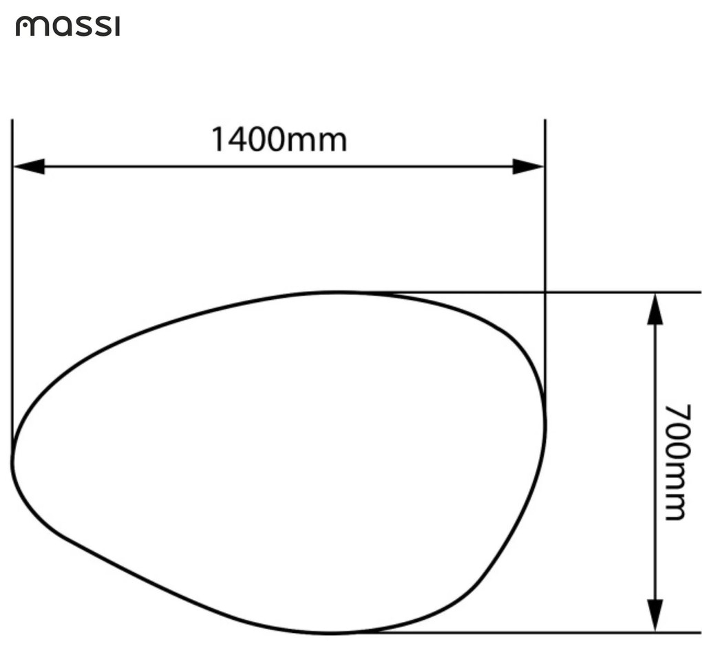 Lustro o nieregularnym kształcie oszlifowane bez podświetlenia MISTRAL | Różne rozmiary | Różne kolory szkła : Kolor tafli szkła - Srebrny, Rozmiar - 140 x 70 cm