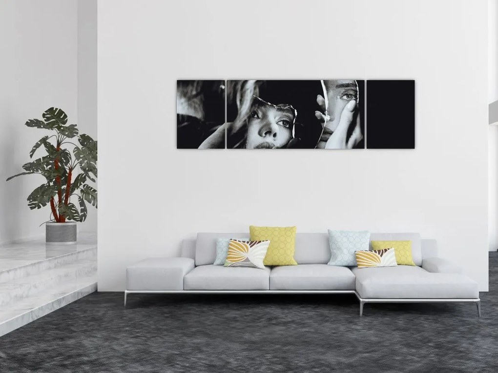 Obraz - Spojrzenie w lustro (170x50 cm)