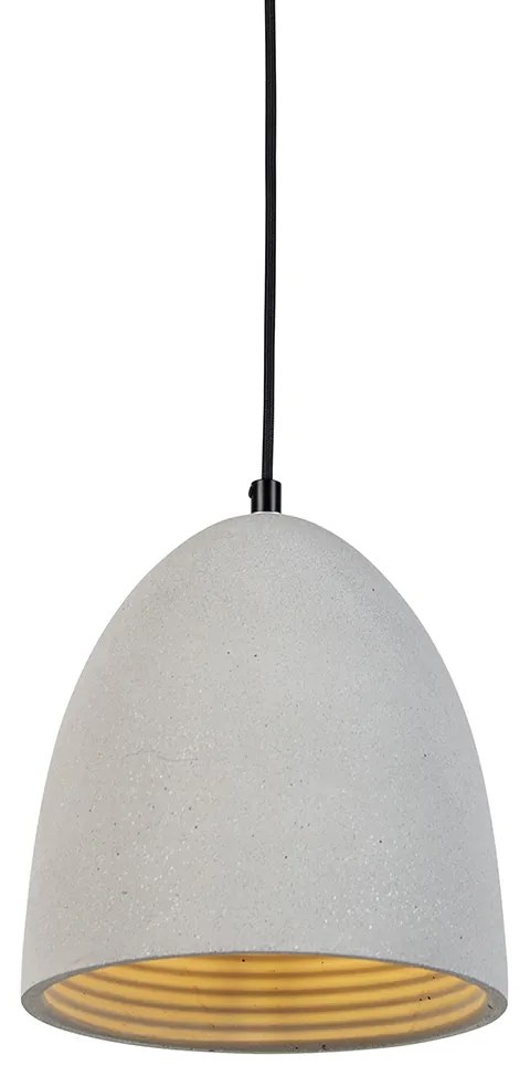 Nowoczesna lampa wisząca czarna z szarym betonem - Eton Nowoczesny Oswietlenie wewnetrzne
