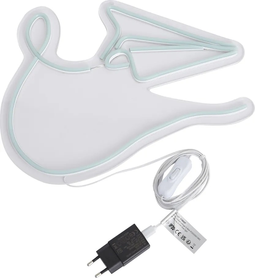 Neonowa lampa ścienna niebieska z diodą LED - Paperplane