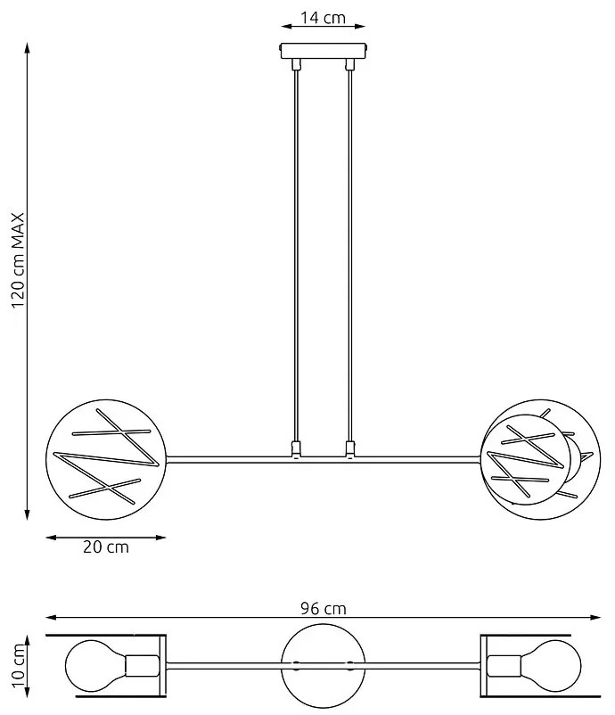 Biała metalowa lampa wisząca - D151 T9-A52