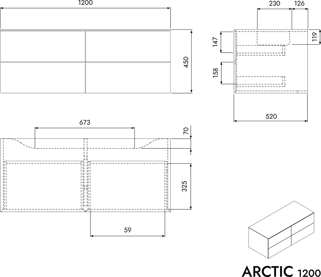 Szafka podumywalkowa ARCTIC 1200