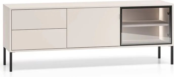 Szafka RTV Harmona 160 cm z szufladami i oświetleniem - kaszmir