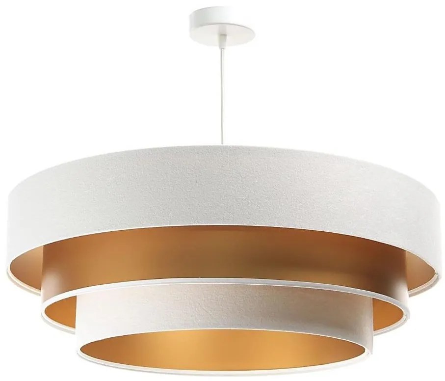 Lampa wisząca TRINITI 1xE27/60W/230V biała/złota