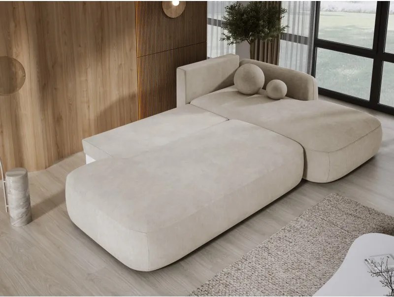 Narożnik BABU z funkcją spania układ L Prawy Tkanina CLOUD 03