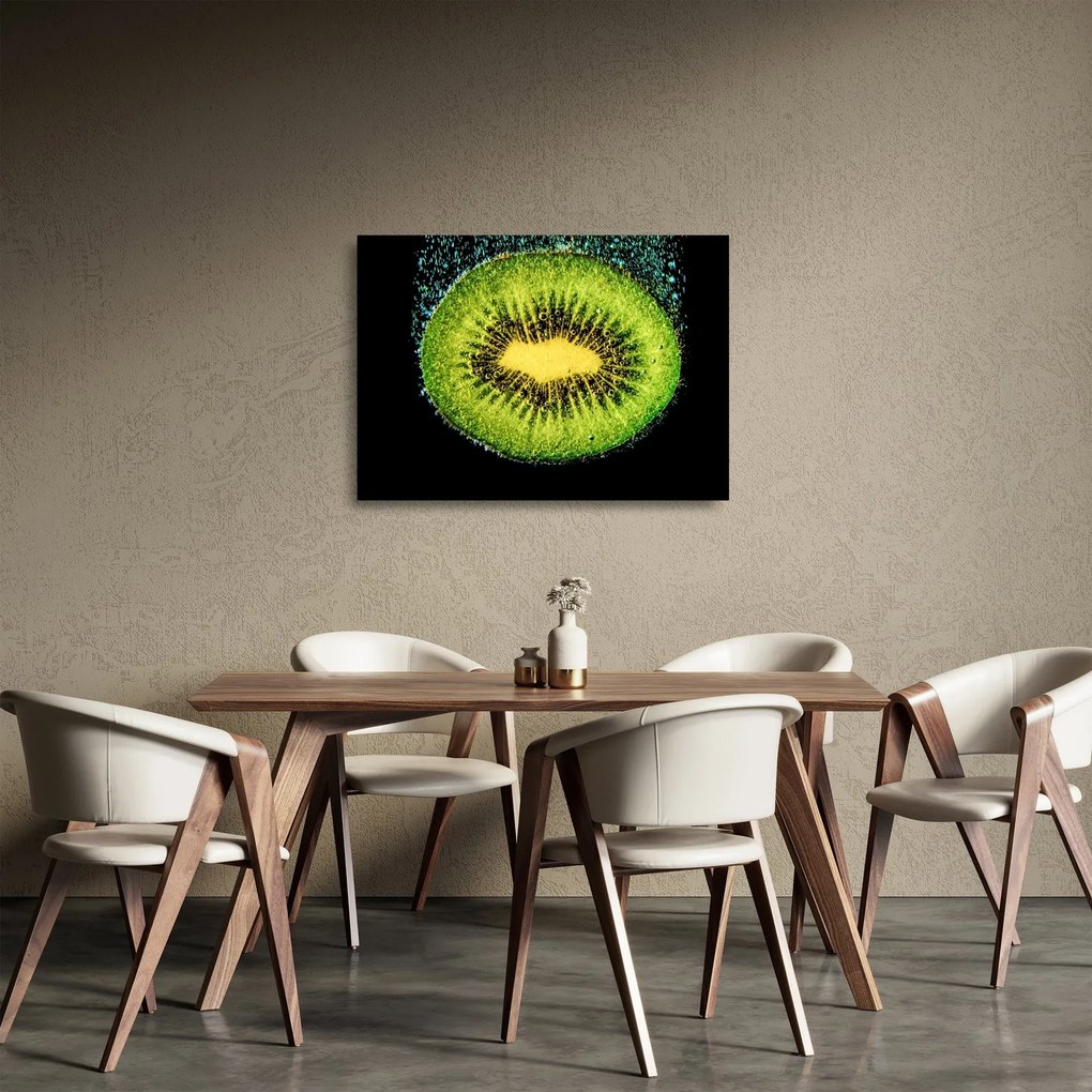 Obraz na szkle - szczegół kiwi w wodzie (70x50 cm)