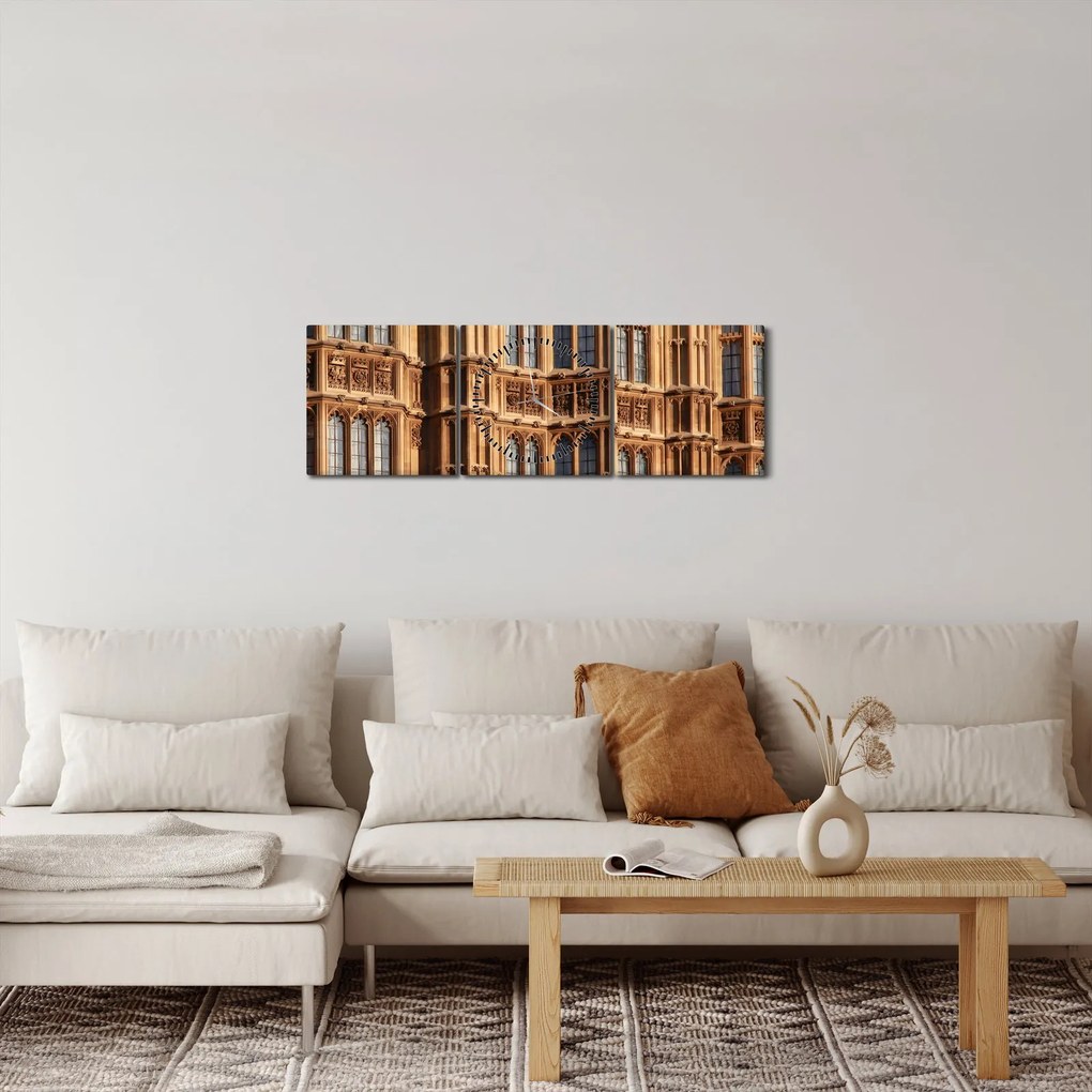 Obraz - Szczegół budynku (z zegarem) (90x30 cm)