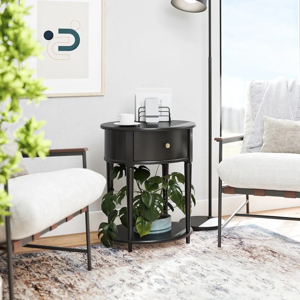 Czarna szafka nocna Aurora – Støraa