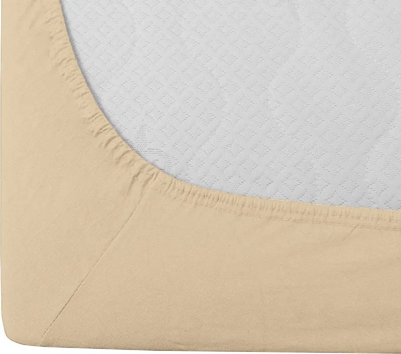 PrzytulneMieszkanie.pl Prześcieradło Jersey BASIC kremowe 90 x 200 cm