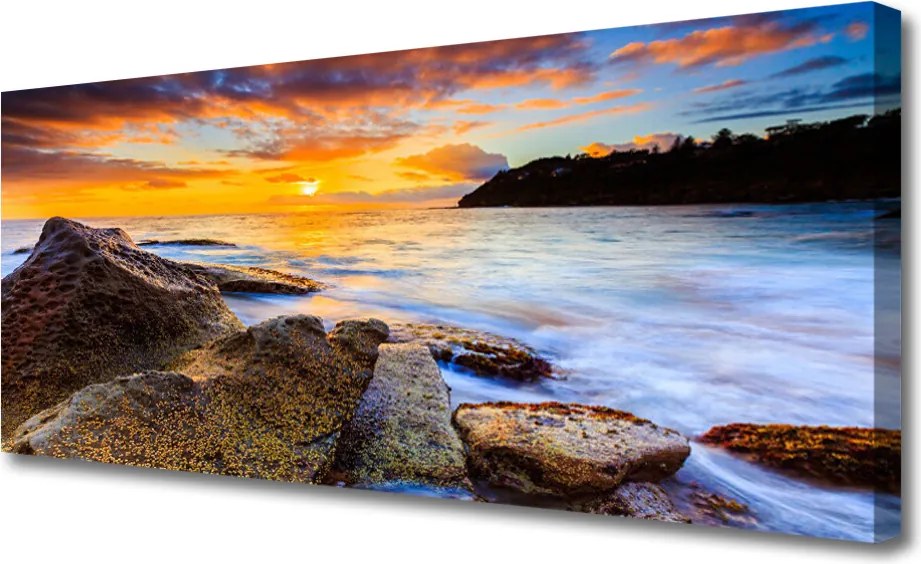 Duży obraz na płótnie Skalisty Brzeg Morza