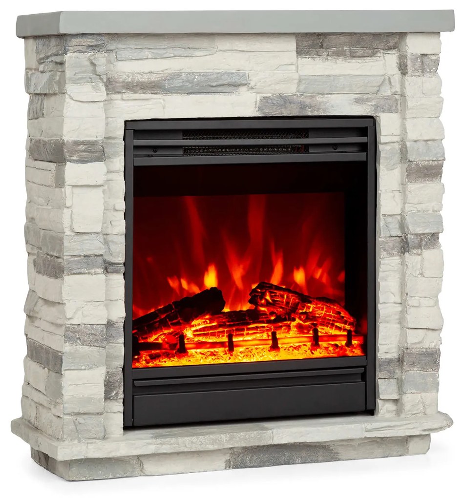 Klarstein Lienz 1800W 60cm Kominek Elektryczny Dekoracyjny Jasnoszary