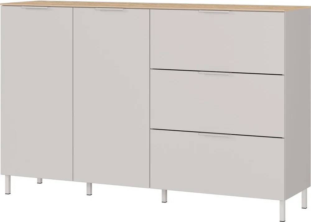 Kremowa komoda z matowym wykończeniem 151x98x40 cm Savoca – Germania