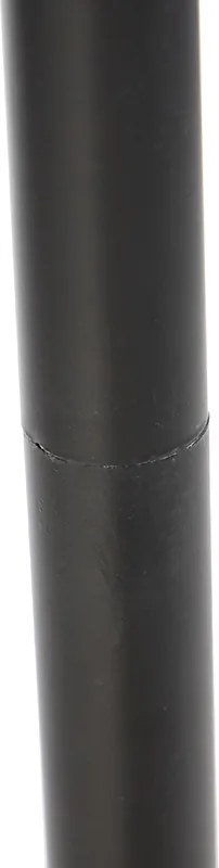 Lampa stojąca czarna z abażurem w stylu babci czarnym z szarym - Classico