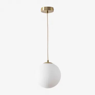 Lampa Sufitowa Wisząca Z Żelaza Z Kulą Ze Szkła Uvol Ø19 Cm & Złoto - Sklum