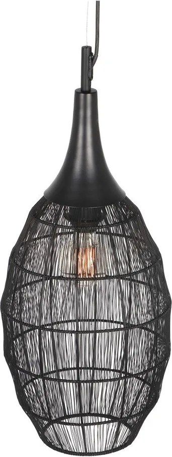 Lampa wisząca w kolorze matowej czerni z metalowym kloszem Soraya – Trio