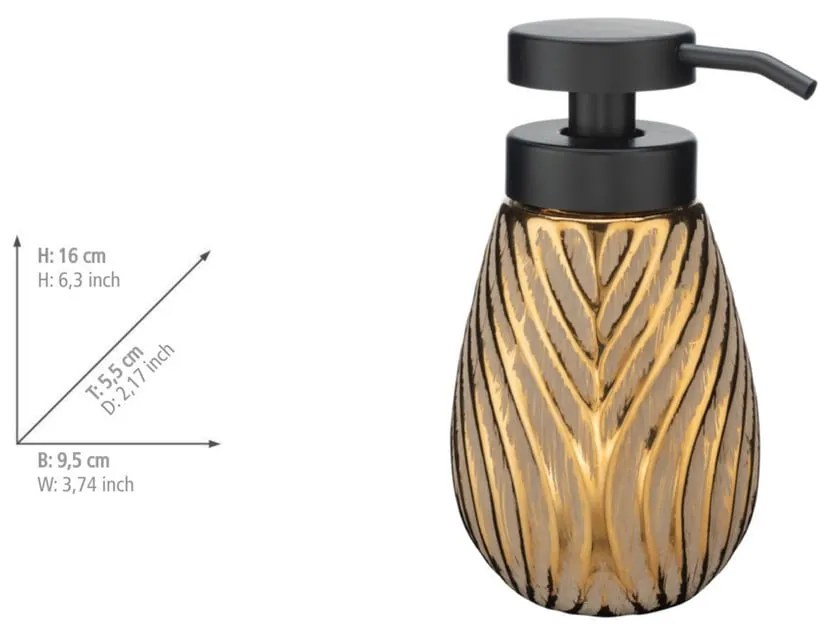 Ceramiczny dozownik do mydła w kolorze złota 330 ml Idro – Wenko