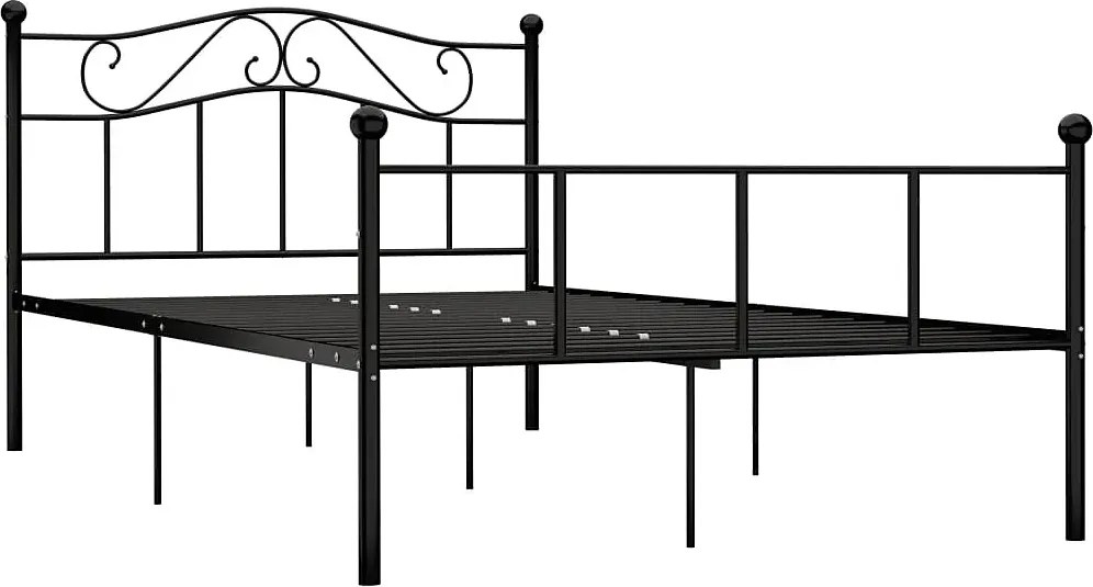 Czarne metalowe łózko pojedyncze 120x200 cm C7-P04