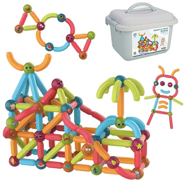 Woopie magnetyczne klocki konstrukcyjne edukacyjne 128 el.