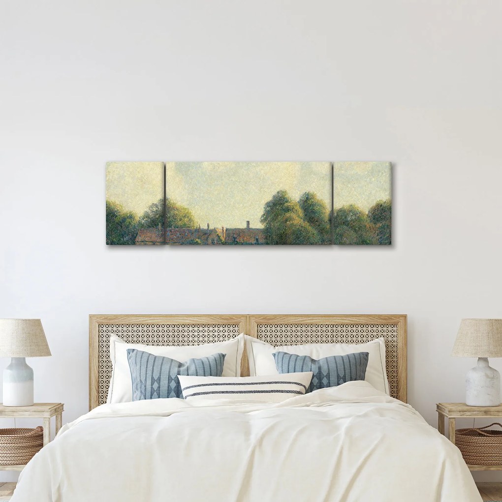 Obraz - Camille Pissarro, Hampton Court Green, reprodukcje (170x50 cm)
