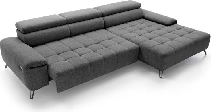 Narożnik PALLADIO MINI z elektryczną regulacją siedziska Prawostronny w tkaninie RIVIERA 21 WERSAL