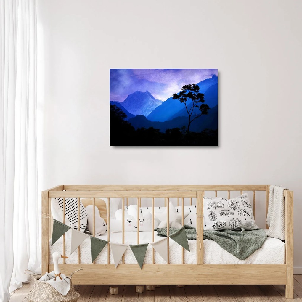 Obraz na szkle - Nocne niebo w Nepalu (70x50 cm)