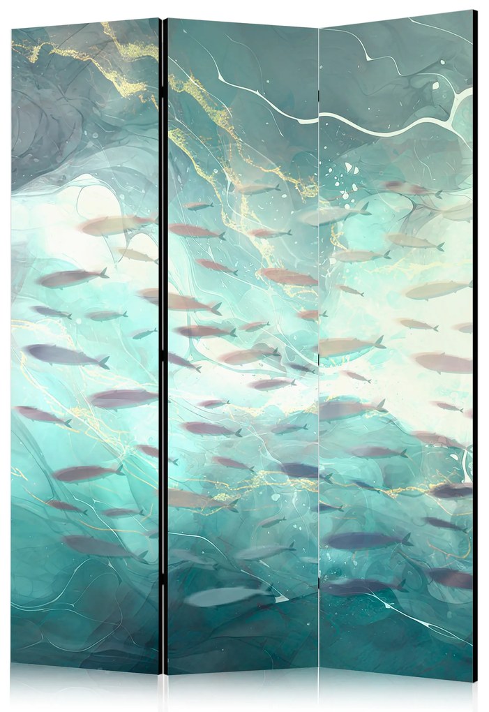 Parawan jednostronny Zwierzęta 135x172 cm 3-częściowy turkusowy ARTGEIST B