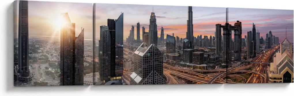 Obraz - Panorama Dubaju (170x50 cm)